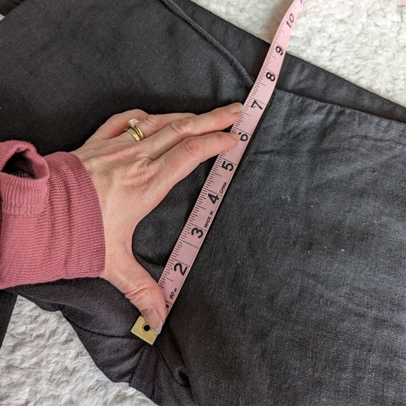 Vero MODA Linen Blend editor wrap pant low rise black wide leg 34 / xs / 0-2 - Picture 6 of 9